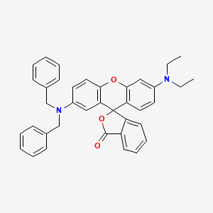 Chemical structure of 2'-(Dibenzylamino)-6'-(diethylamino)fluoran