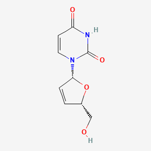 Chemical structure of 2',3'-Didehydro-2',3'-dideoxyuridine