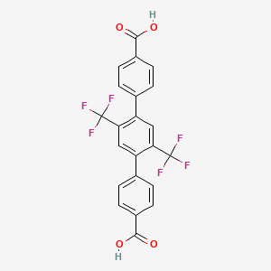 Chemical structure of 2',5'-Bis(trifluoromethyl)-[1,1':4',1"-terphenyl]-4,4"-dicarboxylic acid