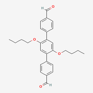 Chemical structure of 2',5'-Dibutoxy-[1,1':4',1''-terphenyl]-4,4''-dicarbaldehyde