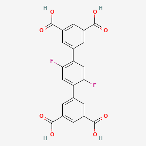 Chemical structure of 2',5'-Difluoro-[1,1':4',1''-terphenyl]-3,3'',5,5''-tetracarboxylicacid