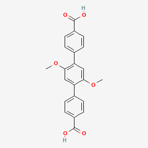 Chemical structure of 2',5'-Dimethoxy-[1,1':4',1''-terphenyl]-4,4''-dicarboxylic acid