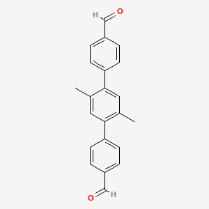 Chemical structure of 2',5'-Dimethyl-[1,1':4',1''-terphenyl]-4,4''-dicarbaldehyde