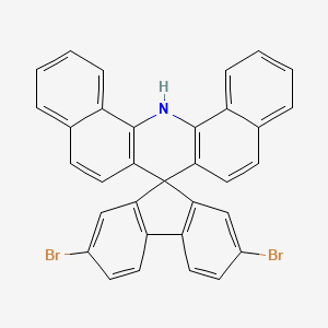 Chemical structure of 2',7'-Dibromo-14H-spiro[dibenzo[c,h]acridine-7,9'-fluorene]