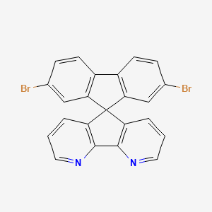 Chemical structure of 2',7'-Dibromospiro[cyclopenta[1,2-b:5,4-b']dipyridine-5,9'-fluorene]
