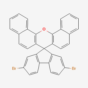 Chemical structure of 2,7-Dibromospiro[fluorene-9,7'-dibenzo[c,h]xanthene]