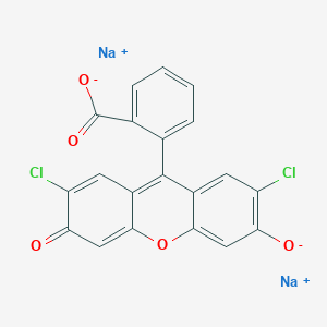 Chemical structure of 2',7'-Dichloro-3',6'-dihydroxy-3H-spiro[isobenzofuran-1,9'-xanthen]-3-one, sodium salt