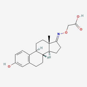 Chemical structure of 3-Hydroxyestra-1,3,5(10)-trien-17-one O-(carboxymethyl)oxime