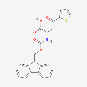 Chemical structure of 2-((((9H-Fluoren-9-yl)methoxy)carbonyl)amino)-4-oxo-4-(thiophen-2-yl)butanoic acid