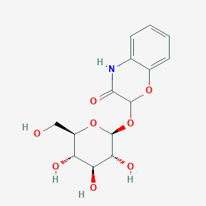Chemical structure of 2-beta-d-Glucopyranosyloxy-1,4-benzoxazin-3-one