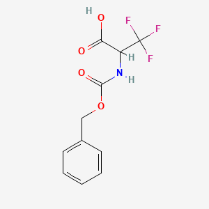 Chemical structure of 2-(((Benzyloxy)carbonyl)amino)-3,3,3-trifluoropropanoic acid