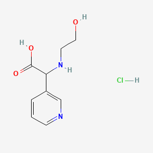 Chemical structure of 2-((2-Hydroxyethyl)amino)-2-(pyridin-3-yl)acetic acid hydrochloride