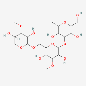 Chemical structure of 2-((3,5-Dihydroxy-2-(hydroxymethyl)-6-methyltetrahydro-2H-pyran-4-yl)oxy)-6-(((3,5-dihydroxy-4-methoxytetrahydro-2H-pyran-2-yl)oxy)methyl)-4-methoxytetrahydro-2H-pyran-3,5-diol