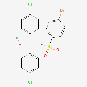 Chemical structure of 2-(4-Bromophenyl)sulfonyl-1,1-bis(4-chlorophenyl)ethanol