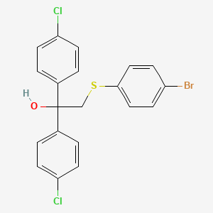 Chemical structure of 2-((4-Bromophenyl)thio)-1,1-bis(4-chlorophenyl)ethanol