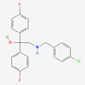 Chemical structure of 2-((4-Chlorobenzyl)amino)-1,1-bis(4-fluorophenyl)ethanol
