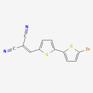 Chemical structure of 2-((5′-Bromo-[2,2′-bithiophen]-5-yl)methylene)malononitrile