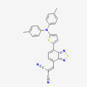 Chemical structure of 2-((7-(5-(Di-p-tolylamino)thiophen-2-yl)benzo[c][1,2,5]thiadiazol-4-yl)methylene)malononitrile