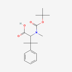 Chemical structure of 2-((tert-Butoxycarbonyl)(methyl)amino)-3-methyl-3-phenylbutanoic acid
