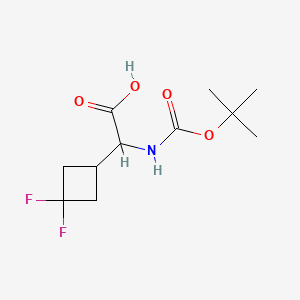 Chemical structure of 2-((tert-Butoxycarbonyl)amino)-2-(3,3-difluorocyclobutyl)acetic acid