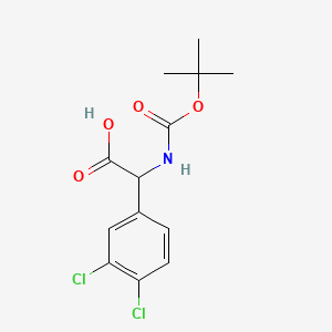 Chemical structure of 2-((tert-Butoxycarbonyl)amino)-2-(3,4-dichlorophenyl)acetic acid