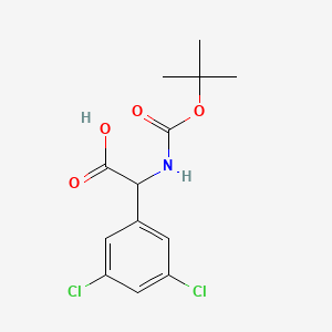 Chemical structure of 2-((tert-Butoxycarbonyl)amino)-2-(3,5-dichlorophenyl)acetic acid
