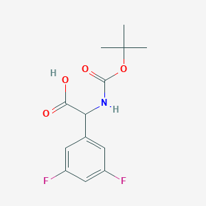 Chemical structure of 2-((tert-Butoxycarbonyl)amino)-2-(3,5-difluorophenyl)acetic acid