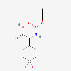 Chemical structure of 2-((tert-Butoxycarbonyl)amino)-2-(4,4-difluorocyclohexyl)acetic acid