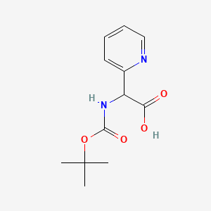Chemical structure of 2-((tert-Butoxycarbonyl)amino)-2-(pyridin-2-yl)acetic acid