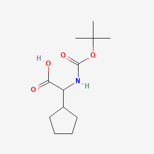 Chemical structure of 2-((tert-Butoxycarbonyl)amino)-2-cyclopentylacetic acid