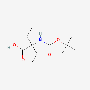 Chemical structure of 2-((tert-Butoxycarbonyl)amino)-2-ethylbutanoic acid