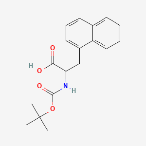 Chemical structure of 2-((Tert-butoxycarbonyl)amino)-3-(naphthalen-1-yl)propanoic acid