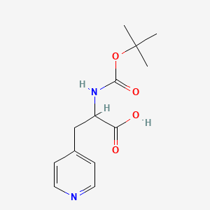 Chemical structure of 2-((tert-Butoxycarbonyl)amino)-3-(pyridin-4-yl)propanoic acid