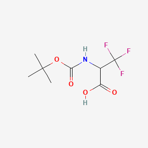 Chemical structure of 2-((tert-Butoxycarbonyl)amino)-3,3,3-trifluoropropanoic acid