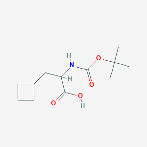 Chemical structure of 2-((tert-Butoxycarbonyl)amino)-3-cyclobutylpropanoic acid