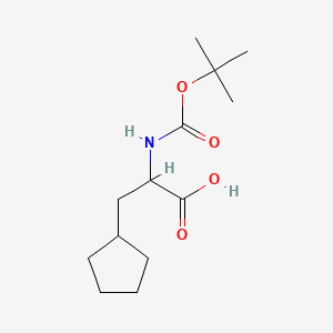 Chemical structure of 2-((tert-Butoxycarbonyl)amino)-3-cyclopentylpropanoic acid