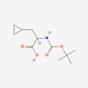 Chemical structure of 2-((tert-Butoxycarbonyl)amino)-3-cyclopropylpropanoic acid
