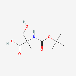 Chemical structure of 2-((tert-Butoxycarbonyl)amino)-3-hydroxy-2-methylpropanoic acid