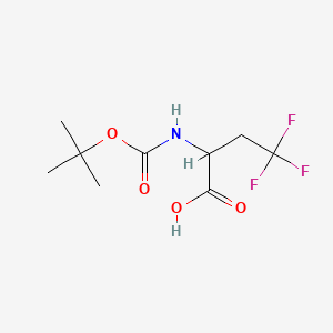 Chemical structure of 2-((tert-Butoxycarbonyl)amino)-4,4,4-trifluorobutanoic acid