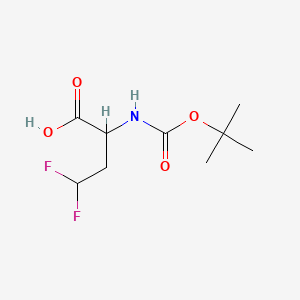 Chemical structure of 2-((tert-Butoxycarbonyl)amino)-4,4-difluorobutanoic acid