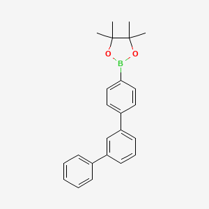 Chemical structure of 2-([1,1':3',1''-Terphenyl]-4-yl)-4,4,5,5-tetramethyl-1,3,2-dioxaborolane