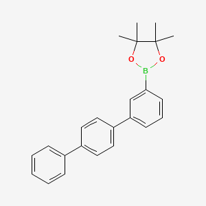 Chemical structure of 2-([1,1':4',1''-Terphenyl]-3-yl)-4,4,5,5-tetramethyl-1,3,2-dioxaborolane