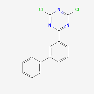 Chemical structure of 2-([1,1'-Biphenyl]-3-yl)-4,6-dichloro-1,3,5-triazine