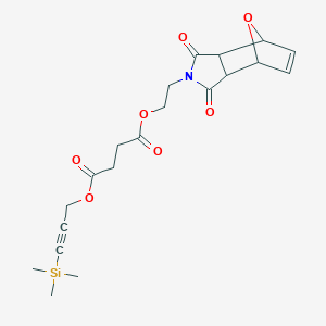 Chemical structure of 2-(1,3-Dioxo-1,3,3a,4,7,7a-hexahydro-2H-4,7-epoxyisoindol-2-yl)ethyl (3-(trimethylsilyl)prop-2-yn-1-yl) succinate