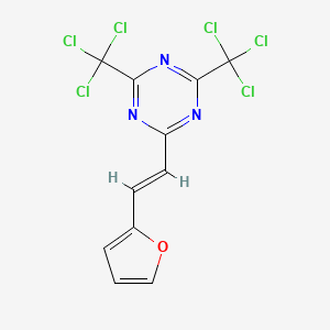 Chemical structure of 2-(2-(Furan-2-yl)vinyl)-4,6-bis(trichloromethyl)-1,3,5-triazine