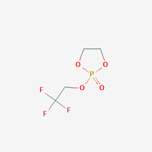 Chemical structure of 2-(2,2,2-Trifluoroethoxy)-1,3,2-dioxaphospholane 2-oxide