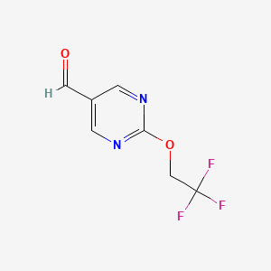 Chemical structure of 2-(2,2,2-Trifluoroethoxy)pyrimidine-5-carbaldehyde