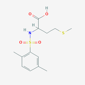 Chemical structure of 2-(2,5-Dimethylbenzenesulfonamido)-4-(methylsulfanyl)butanoic acid
