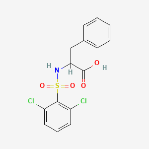 Chemical structure of 2-(2,6-Dichlorobenzenesulfonamido)-3-phenylpropanoic acid