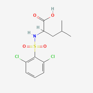 Chemical structure of 2-(2,6-Dichlorobenzenesulfonamido)-4-methylpentanoic acid